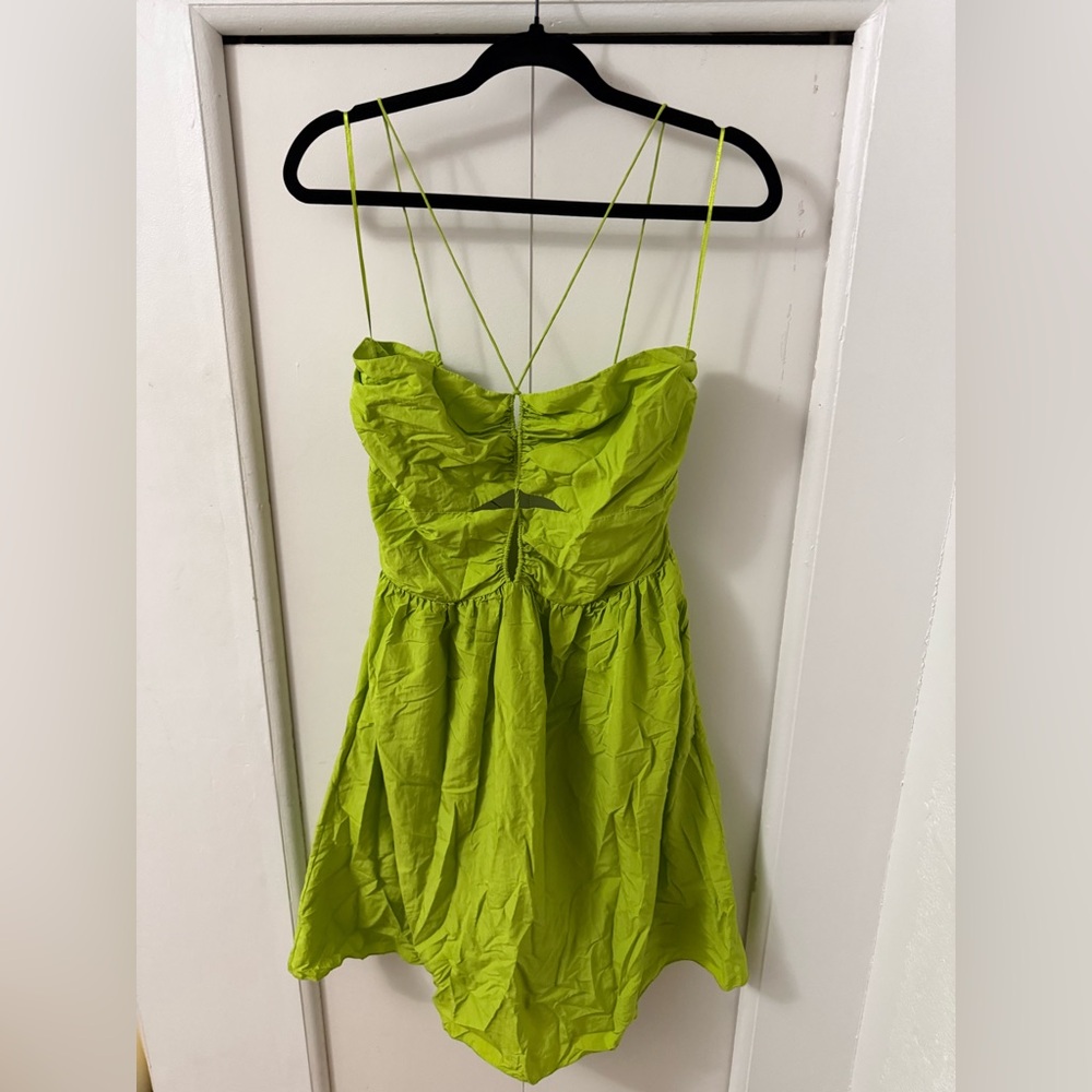 Rails short Silvia Banana Leaf Green Strappy Dress - SZ Large